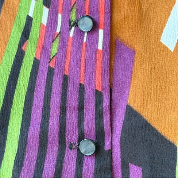 Vintage 1970s blouse ELLANEE New Orleans boutique pointy collar mod - Picture 3 of 8